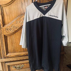 Harley-Davidson V-Neck Short Sleeve with Cream on top and Black on Bottom
